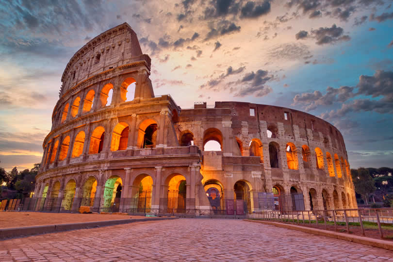 Rome Colosseum in the evening