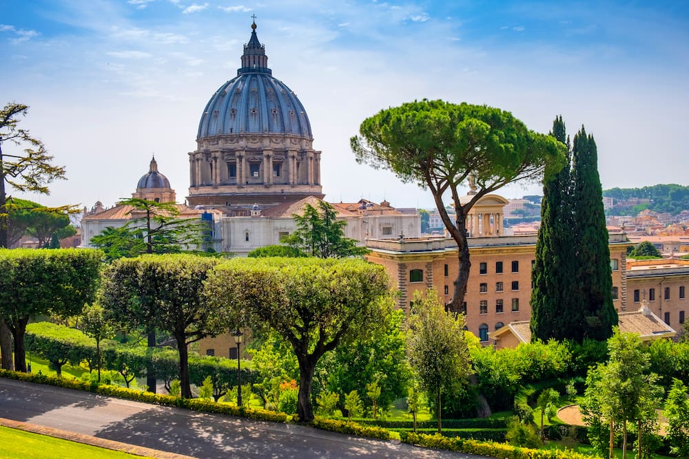 Vatican City seen from the gardens