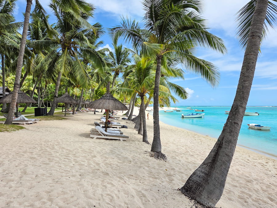 Le Morne private beach at LUX hotel