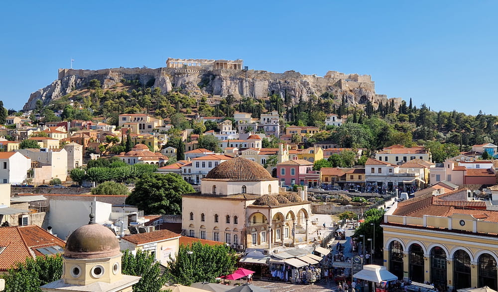 Monastiraki Square and Acropolis in the background