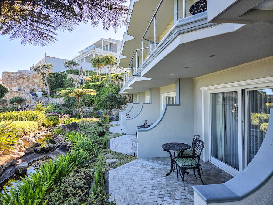 Terrace of rooms at Ocean View House in Cape Town