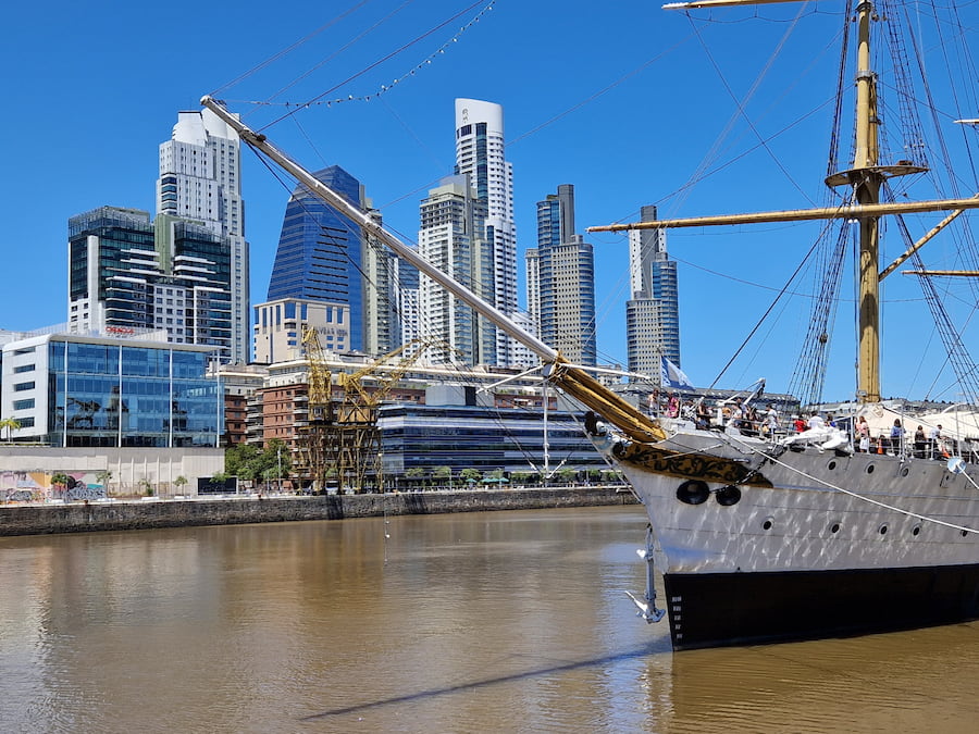 Old sailing ship in Puerto Madero Buenos Aires