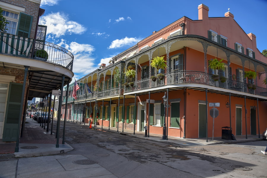 French Quarter houses in Old District New Orleans