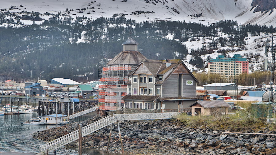 Town of Whittier in Alaska