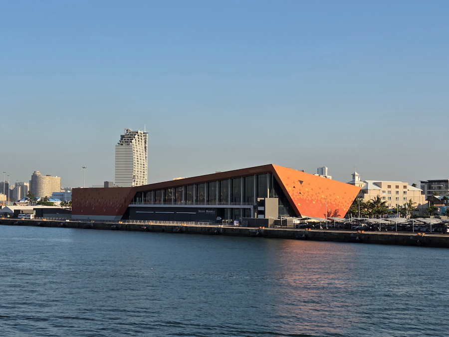 Port of Durban and terminal in South Africa, seen from cruise ship.