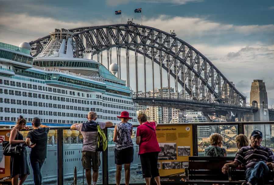 Cruise ship docked at the Overseas Passenger Terminal, officially the Sydney Cove Passenger Terminal